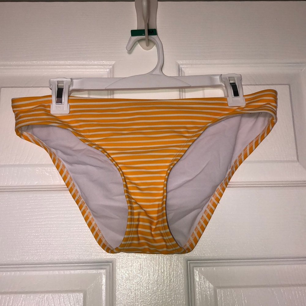 Yellow and white stripped bathing suit bottom